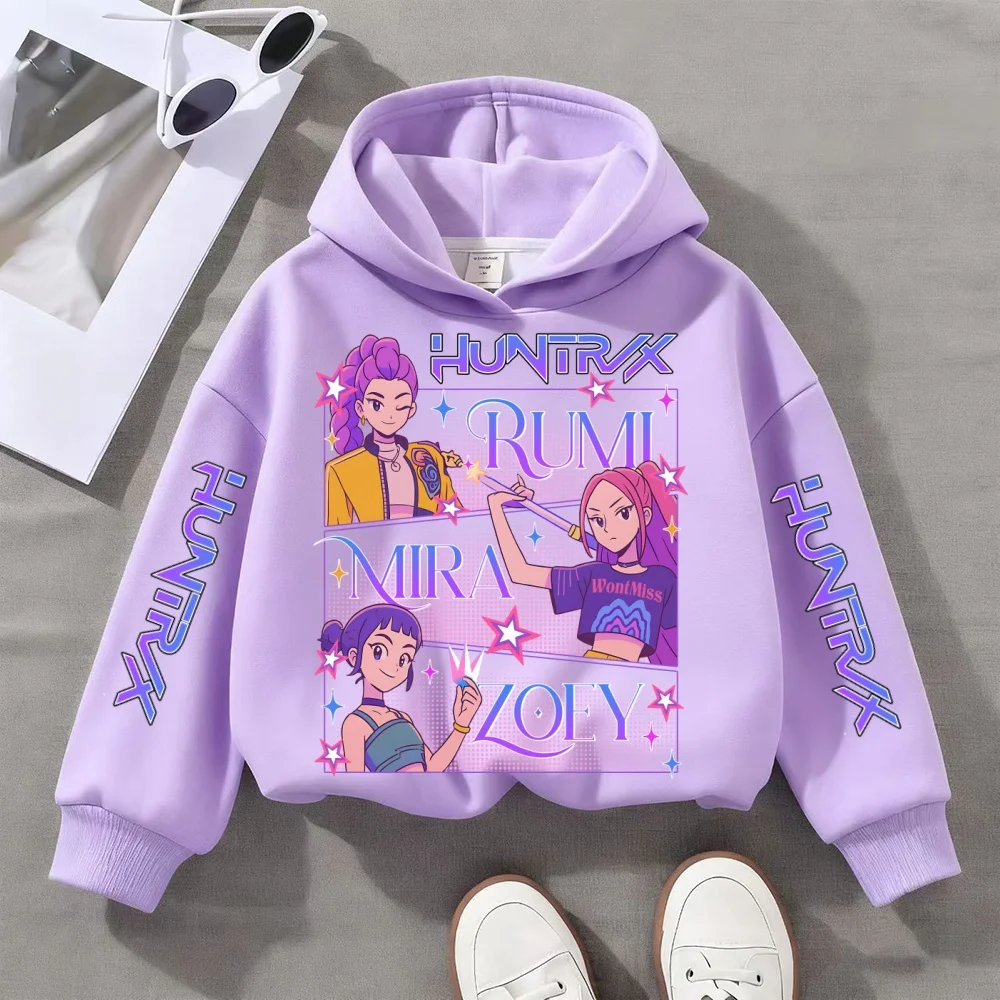 Kpop Demon Hunters Felpe con cappuccio anime Cosplay maschile e femminile modello cartoon abbigliamento sportivo Y2k pullover con cappuccio casual quotidiano