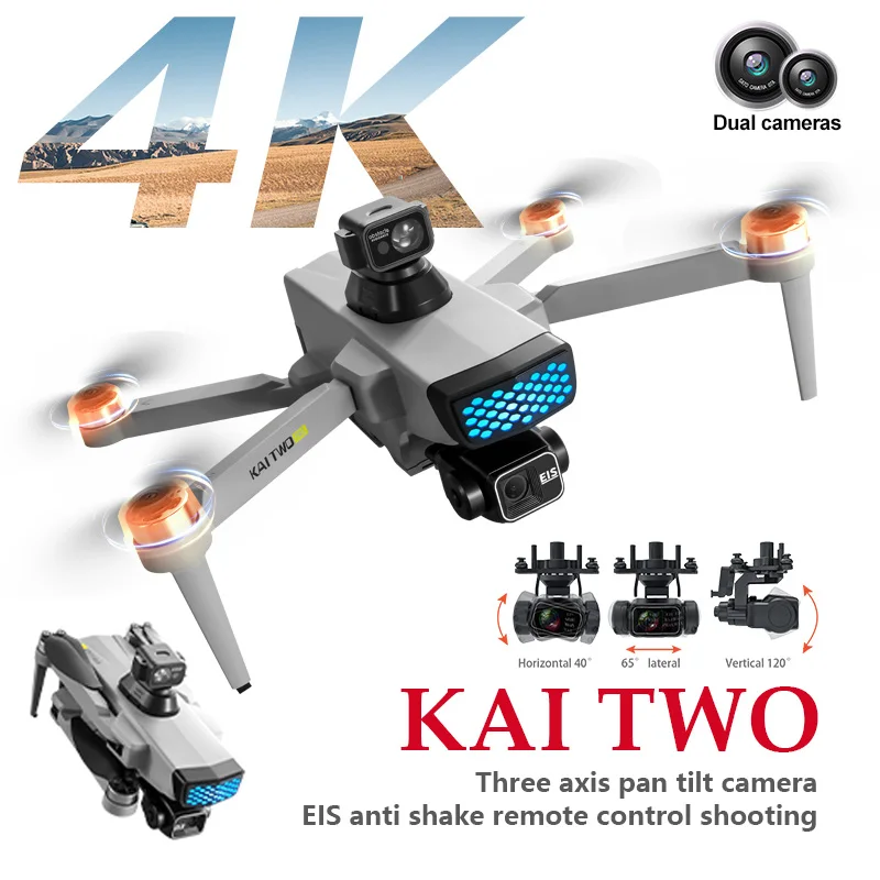 Professional KAITWO Drone 3-axis Gimbal 4K HD Aerial Photography Brushless motor Optical flow localization Children'S Toy