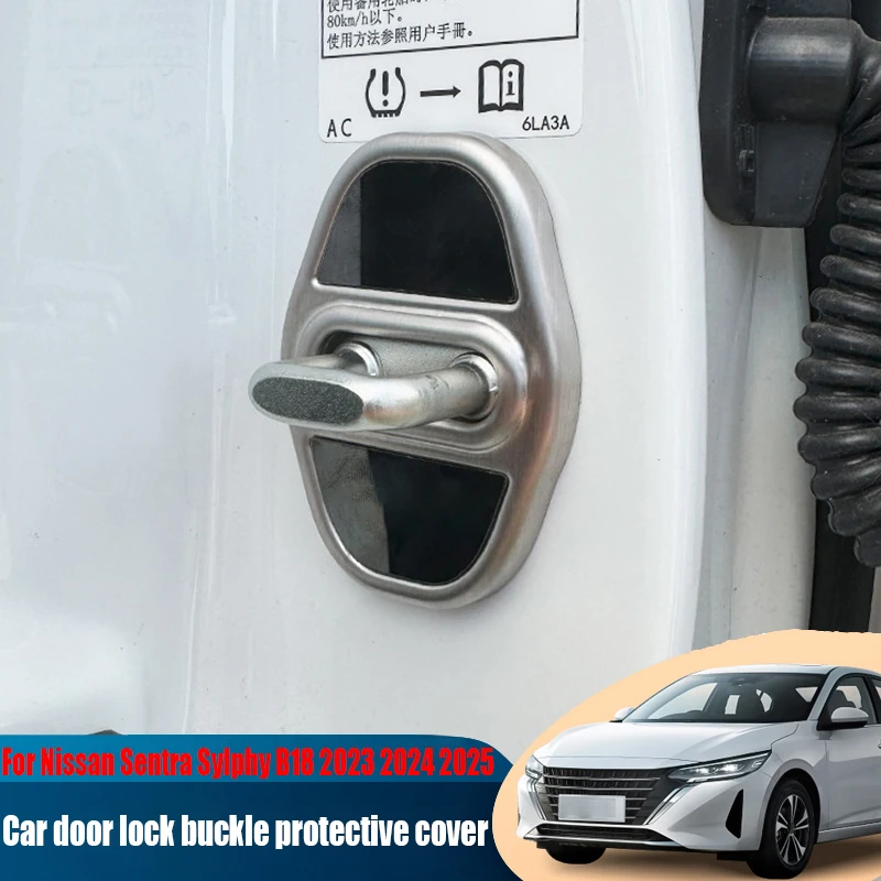 

Для Nissan Sentra Sylphy B18 2023 2024 2025 устойчивый к ржавчине автомобильный дверной замок, пряжка, защитный чехол, детали для модификации салона автомобиля