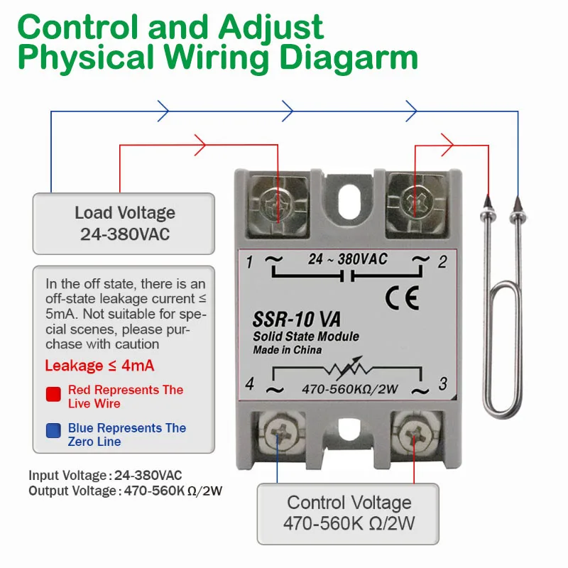 MZMW Solid State Relay Voltage Regulator SSR-10VA 25VA 40VA 60VA 80VA 100VA 24-380VAC Single Phase Module RelaisRelay for PID