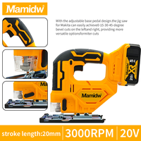 Mamidw Multifunction Cordless Electric Jig Saw Portable 2700RPM Adjustable Woodworking Power Tool For Dewalt 20V Battery