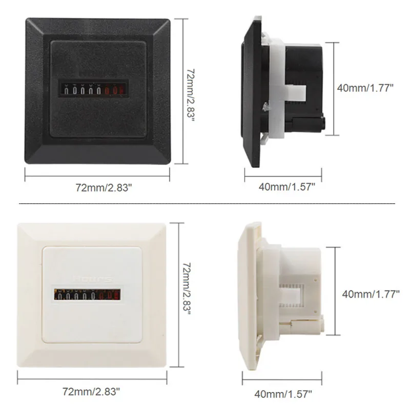 Novel Electircal HM-1Timer Square Counter Digital 0-99999.99 Gauge 0.3W AC220-240V / 50Hz AC Industrial Hour Meter Hourmeter