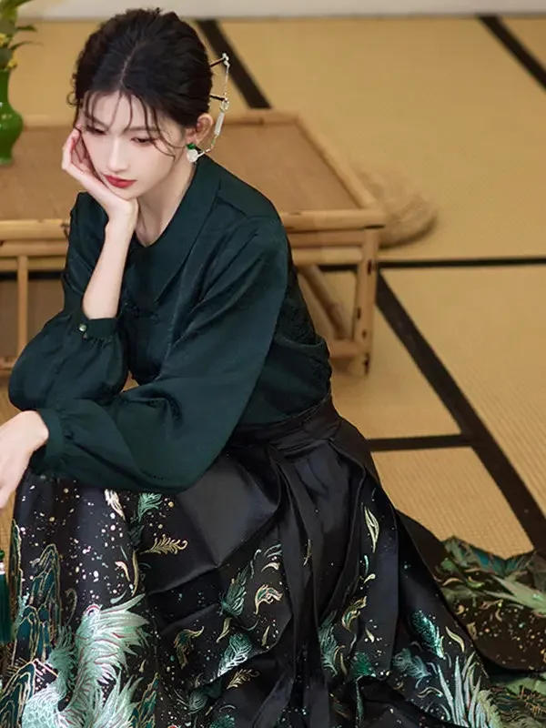 Gonna con faccia di cavallo Hanfu della dinastia Ming in stile cinese Abiti in stile antico Abito da ballo classico 2025 Primavera