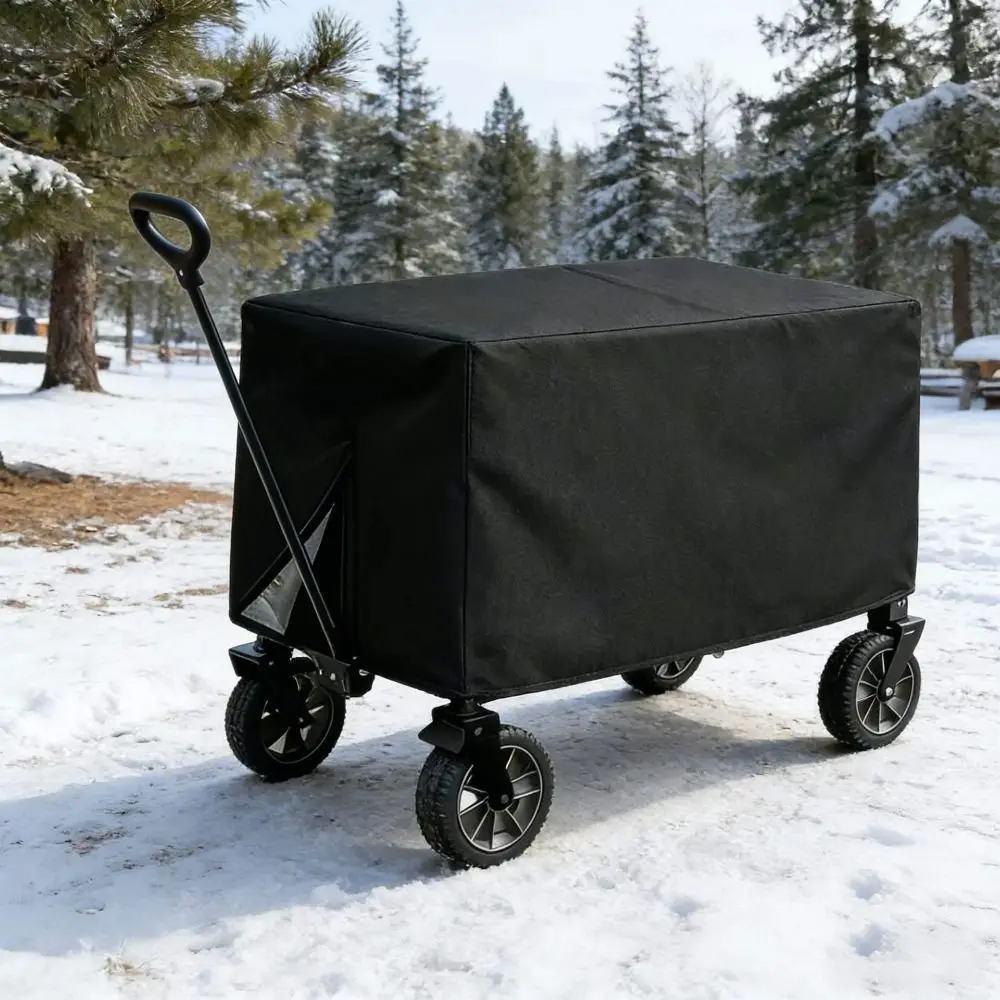 Oxford Cloth Wagon Protective Cover Waterproof Rectangle Trolley Cover Sunscreen Dust-proof Camping Cart Dust Cover Backyard