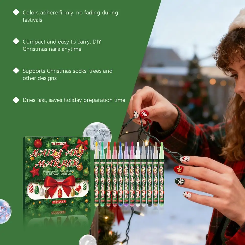 1 ensemble de marqueurs acryliques, marqueurs de contour à Double ligne, rêve brillant pour peinture de noël, dessin quotidien, bricolage, carte de vœux d'écriture