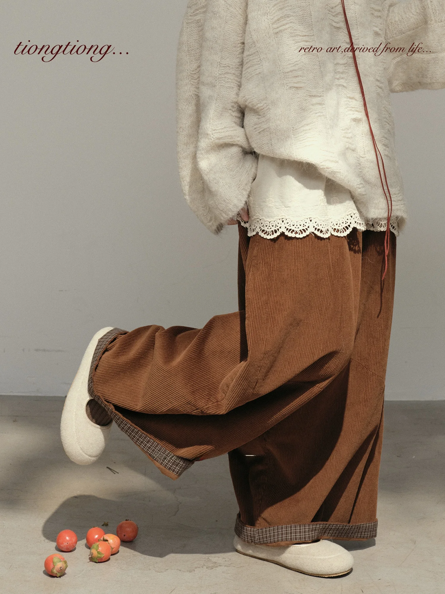 

Брюки-фонарики Tiongtiong из вельвета, свободные, широкие, женские, повседневные, осенне-зимние, универсальные, стройнящие