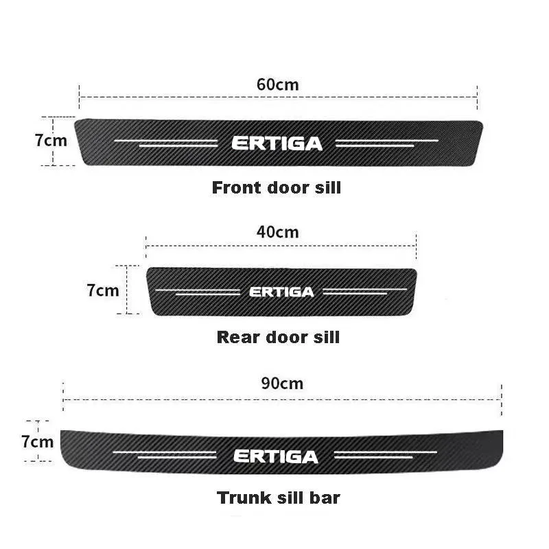 60X7CM Auto Door Sill Protection Tape Carbon Fiber Protector Strip Sticker for Suzuki ERTIGA 2021 2020 2019 2018 Accessories