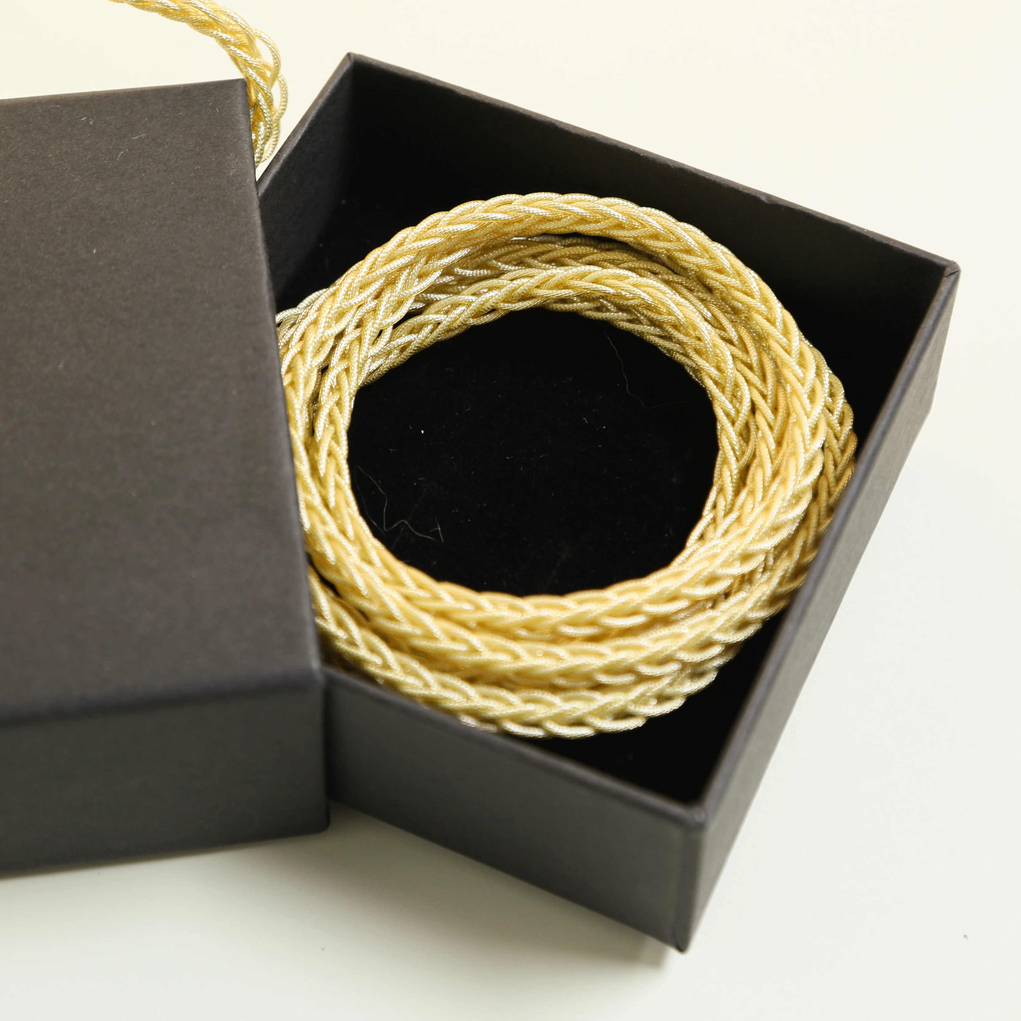 Butfast Customized Champagne Gold 8 Strands Silver Foil Earphone Upgrade Cable Silver Gold Plated Extension Audio Iem Cable