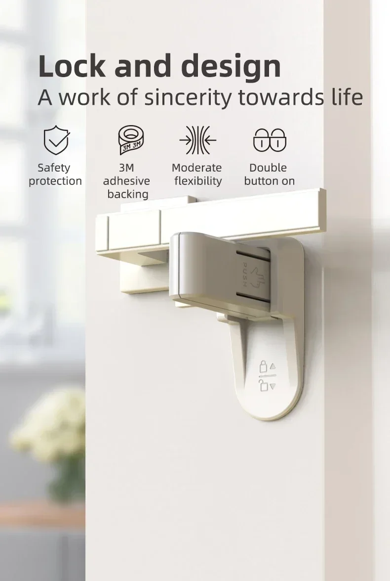 vvocci Device for Children Home Universal ABS ProtectionEasy to Install Anti-open Handle Locks Door Lever Baby Safety Doors Lock