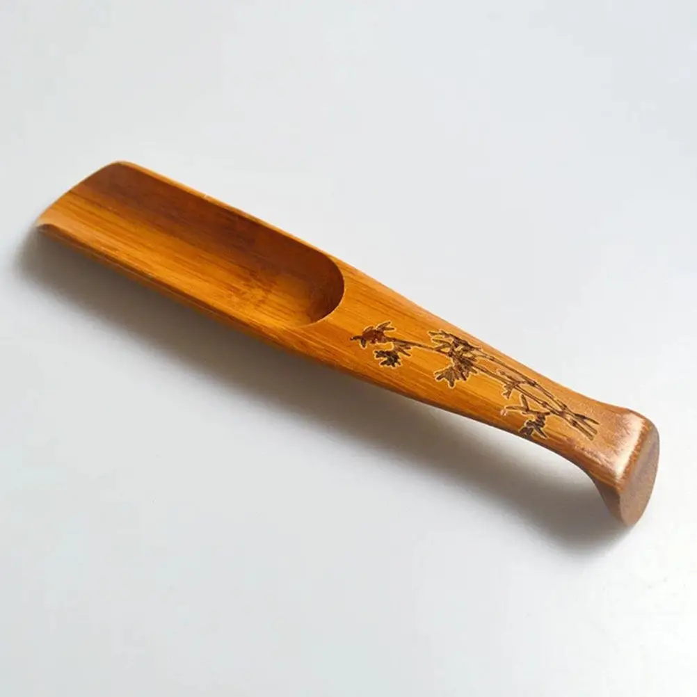 Bamboo Tea Spoon Fishtail Design Light Weight Rust Free Healthy Wooden Teaware Accessory Scoop for Afternoon Tea Coffee Flour