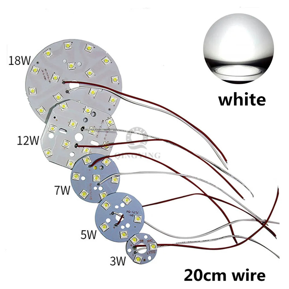 1pcs High Brightness 3W5W7W12W18W LED PCB Borad, 90-100lm/LED  SMD 7171 White/Warm White Excellent Quality