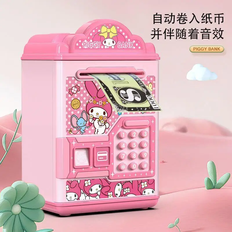 Kawaii سانريو مرحبا كيتي حصالة جديدة لطيف حصالة على شكل حيوان صغير آمن البنك ATM عملات النقدية توفير كلمة المرور مفتاح قفل عيد الميلاد الفتيات هدية #3