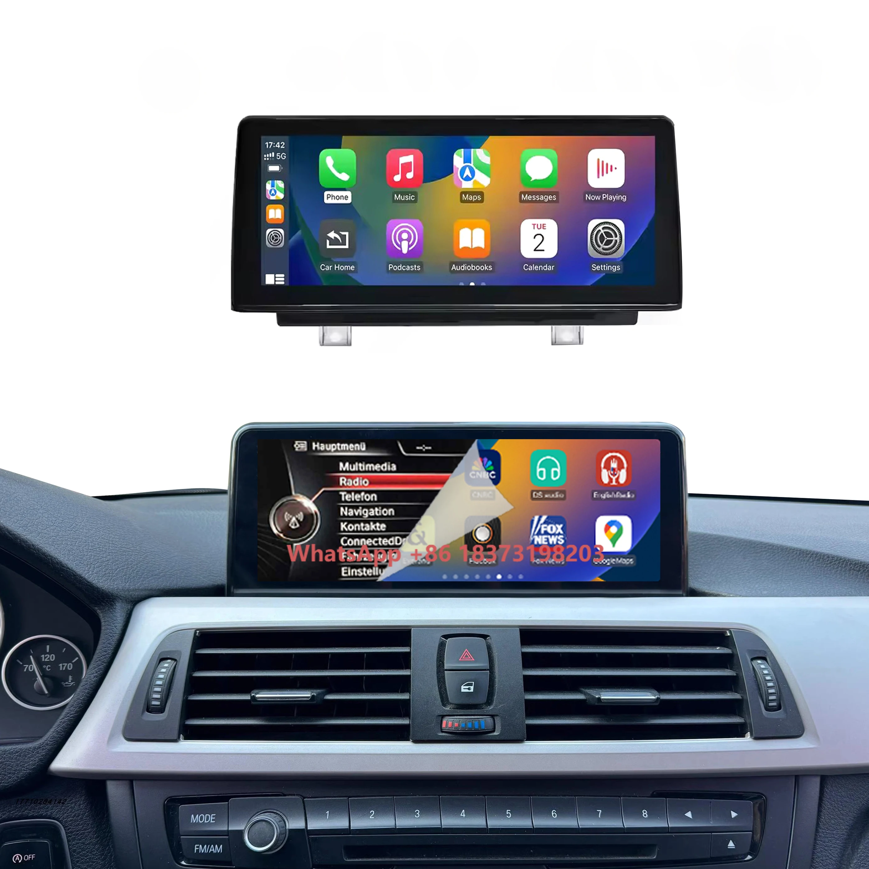 Akcesoria samochodowe Interfejs multimedialny 10,25 cala Nawigacja F30 dla EVO 2018-2019 Ekran Carplay