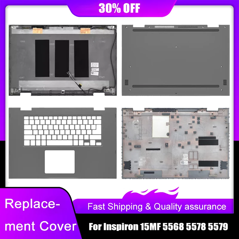 New Laptop LCD Back Top Cover For Dell Inspiron 15MF 5568 5578 5579 Palmrest Upper Bottom Base Case Replacement Grey A C D Shell