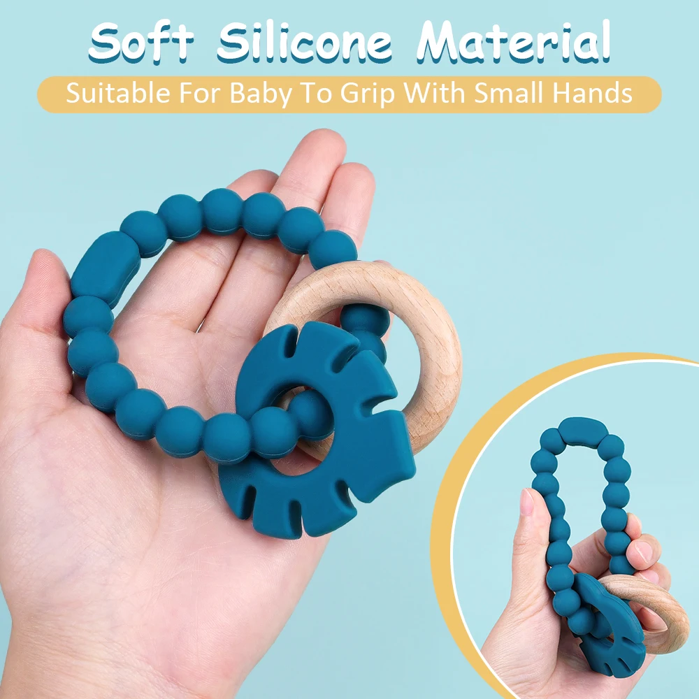 

1 шт. Детский силиконовый прорезыватель-кольцо, браслет-погремушка, пищевой силикон, аксессуары для новорожденных, мультяшные силиконовые игрушки для прорезывания зубов