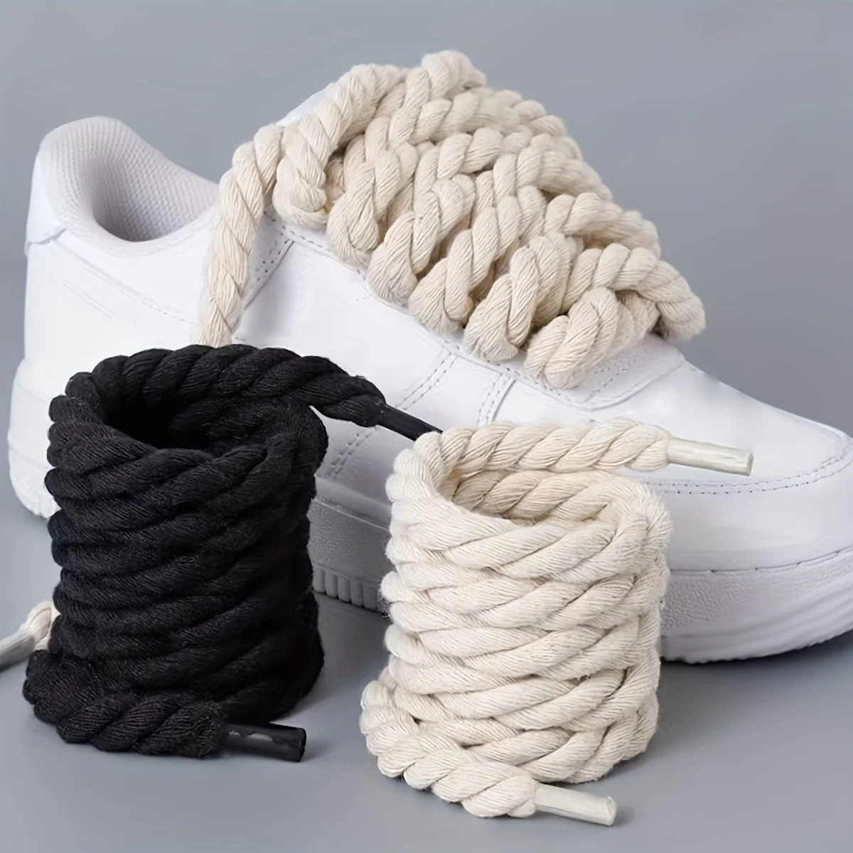 Handmade Braided Shoelaces - Durable and Thick Canvas Shoe Accessories for Lightweight Footwear