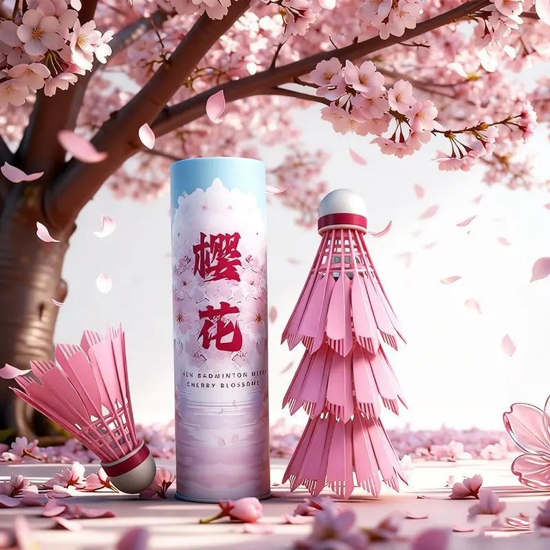 Pink Cherry Blossom Color Badminton uttlecos Set of 6 Luy ass Stable pe Windproof for Indoor And Outdoor Girls Model