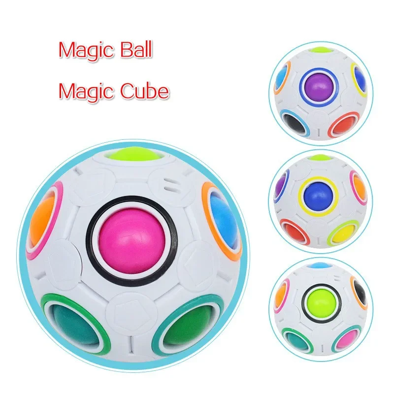 Magic Rainbow Puzzles Creative Maze Toy Fidget Ball Autism Toys Funny Hand Game Anti Stress Brain Teaser Educational Toys Gifts