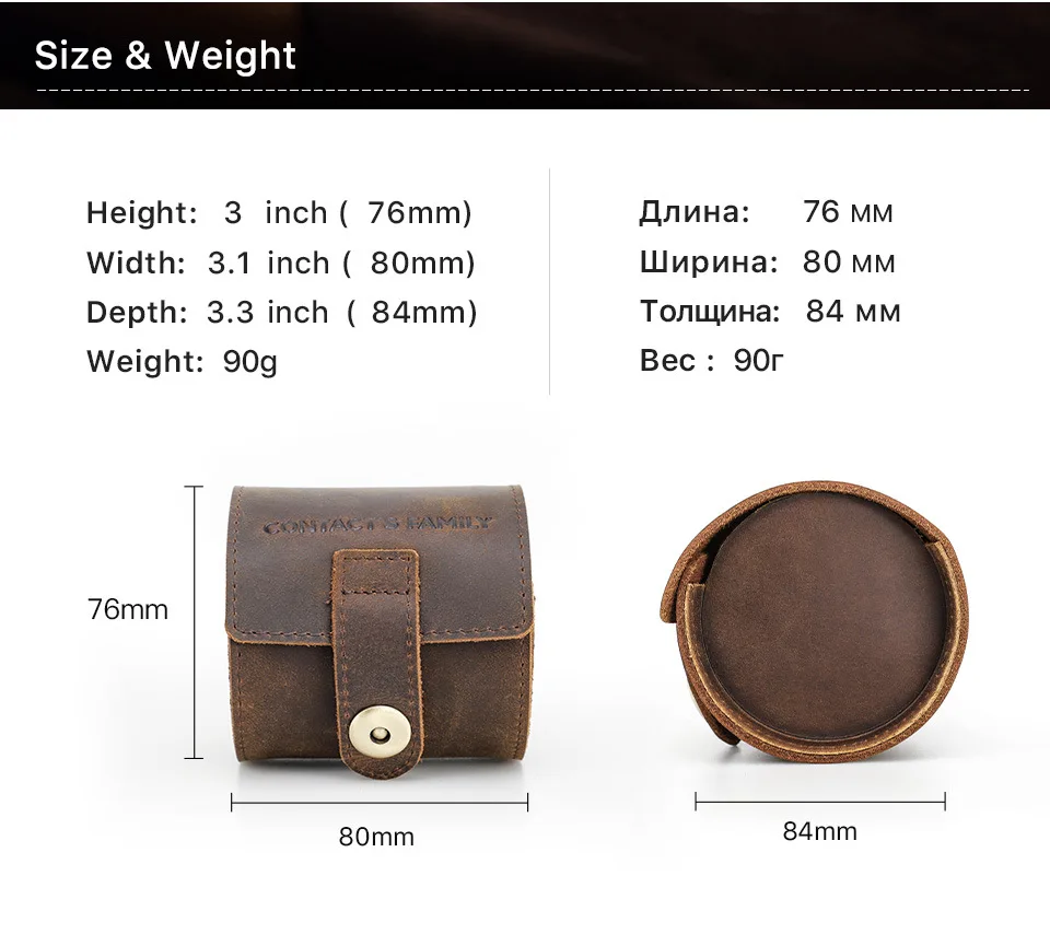 Cowhide Travel Portable Watch Box Single Pack Handmade Genuine Leather Watch Storage Box Design Sense