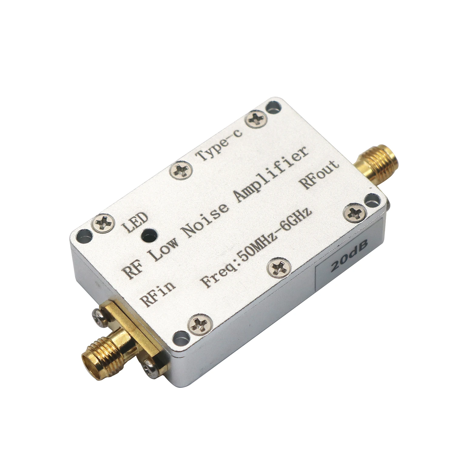 50Mhz-6GHz 20dB 30dB RF Low Noise Amplifier LNA Drive Receiver System Signal AMP HAM Radio FM VHF UHF S L C Band TYPE-C POWRE