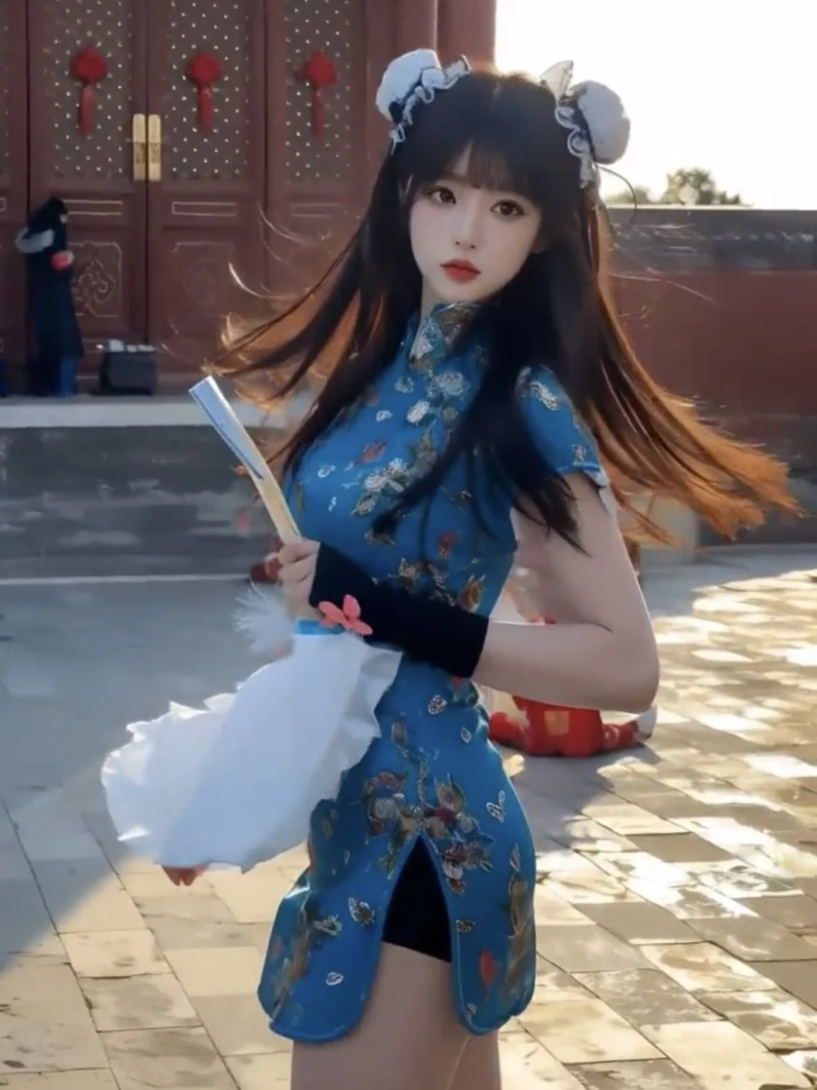 Novo chinês Sle Dr loween Cisas Cosplay orm Maid Saia Lolita Conjunto ort gola redonda baixa...