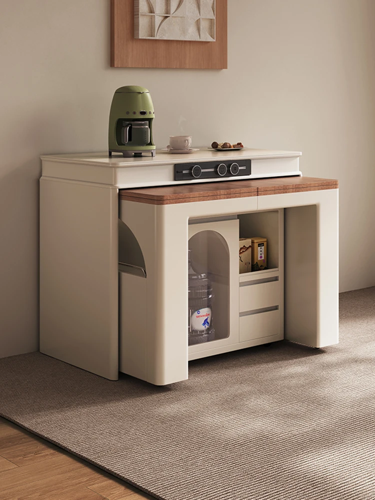 Dining side cabinet, island table, integrated household retractable folding independent