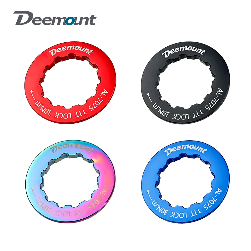 

Lockring for Bicycle 11T Cassette Sprocket CNC-machined Alloy Threaded Fixing Ring Fastening Cap 12 Notch Flywheel Hub Firm Lock