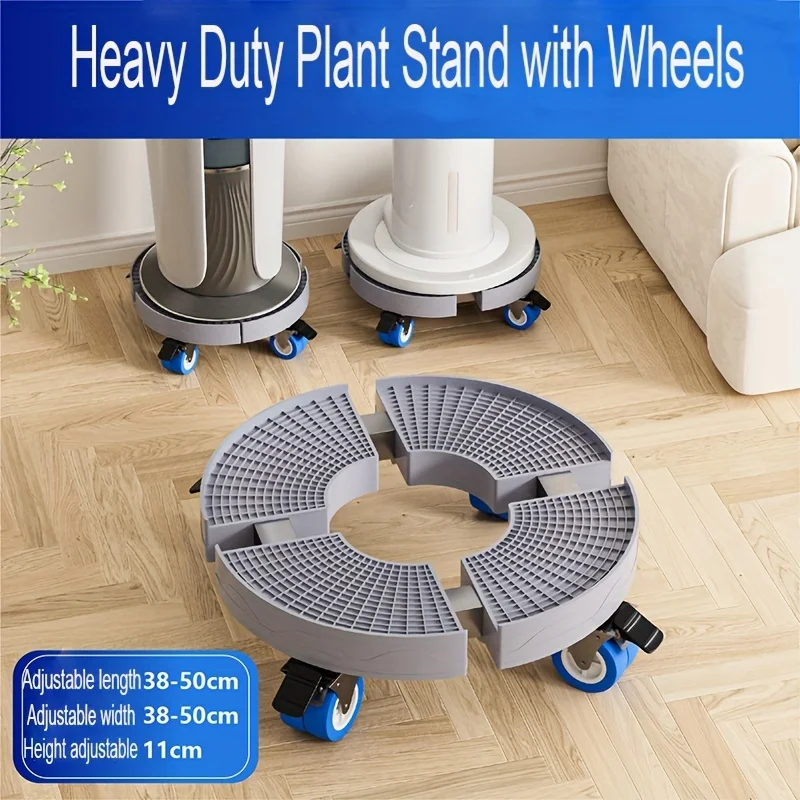 

Plant Caddy with Wheels Heavy Duty 440lbs Capacity, Adjustable Rolling Plant Stand Indoor Outdoor, Large Plant Cart Dolly