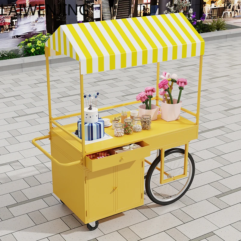 HLZ modern mobile wrought iron outdoor float night market stall car market stall rack shopping mall promotional car
