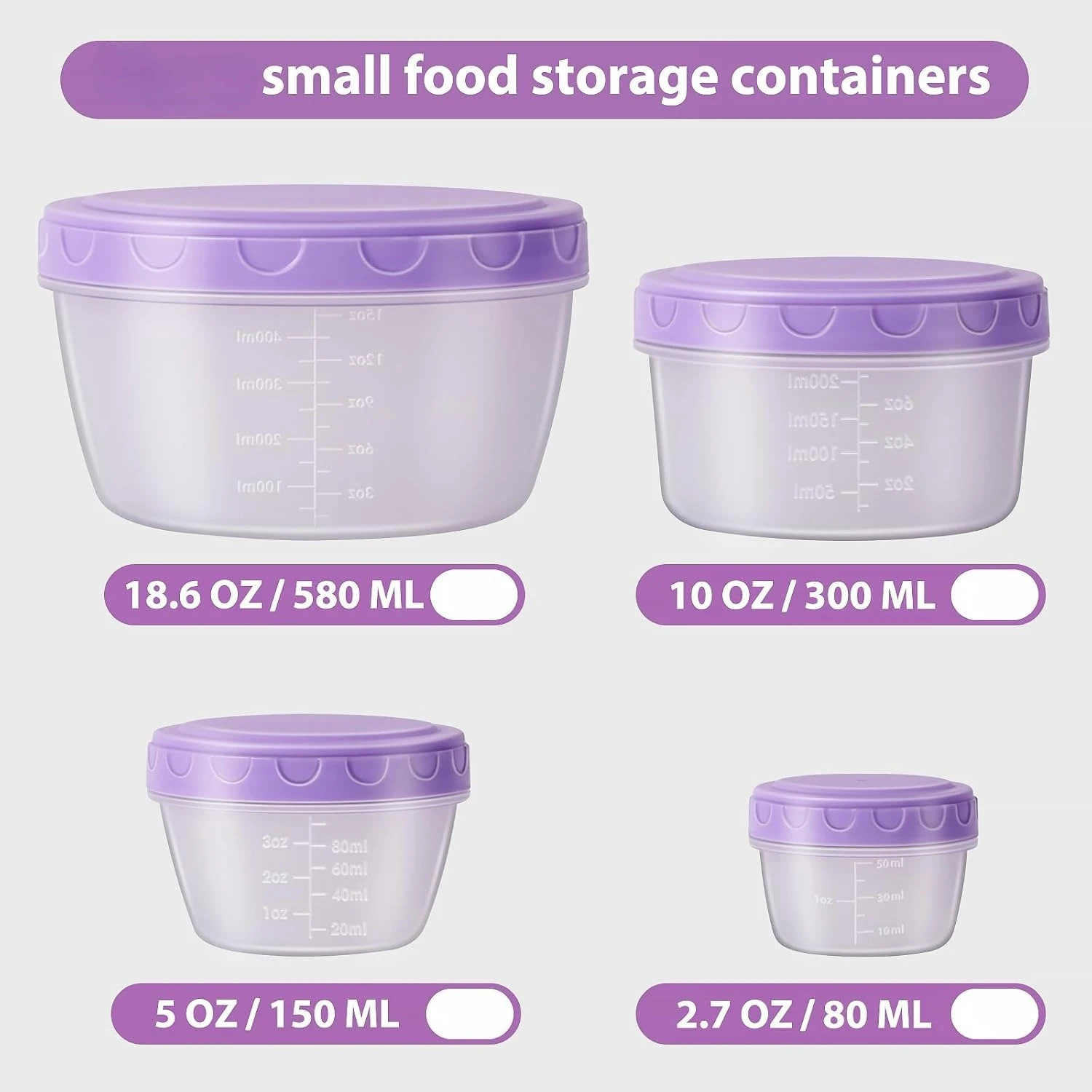 

4/16 Pcs Freezer storage Containers with Lids, Reusable BPA Free Plastic Soup Jars, Leakproof Salad Dressing Container to Go