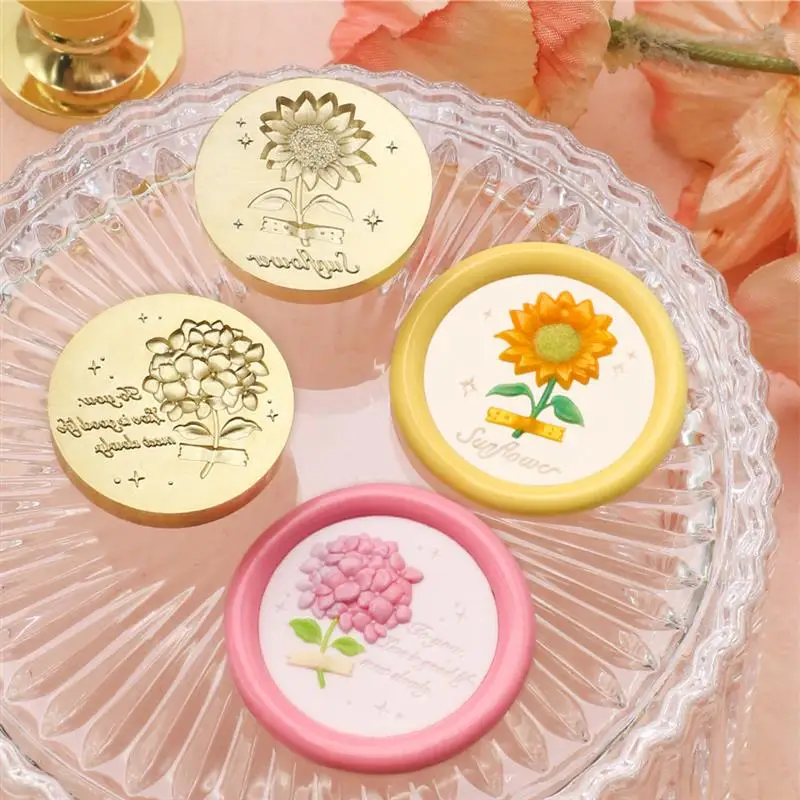 Retro Flower Plants Wax Seal Stamp Vintage Sealing Stamp Head For Scrapbook Envelopes Wedding Invitations Gift Cards Packaging