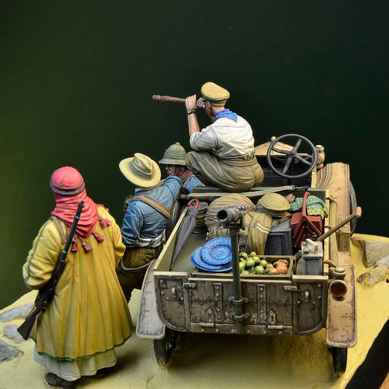 1/35 Resin Model Figure Kits GK , Four People，No Car，Military Theme，Unassembled And Unpainted,340J