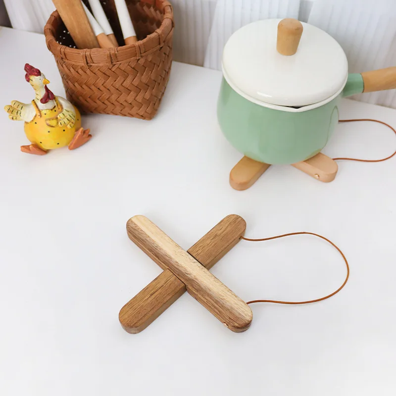 

Wood heat-insulated pot cushion dining table hanging thickened casserole cushion foldable heat-resistant dining plate cushion