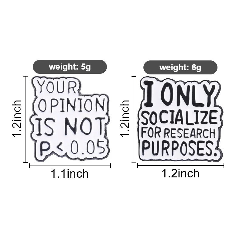 I Only Socialize For Research Purposes Enamel Pins Funny Statistics Brooches Badge Student Teacher Jewelry Gift for Friends