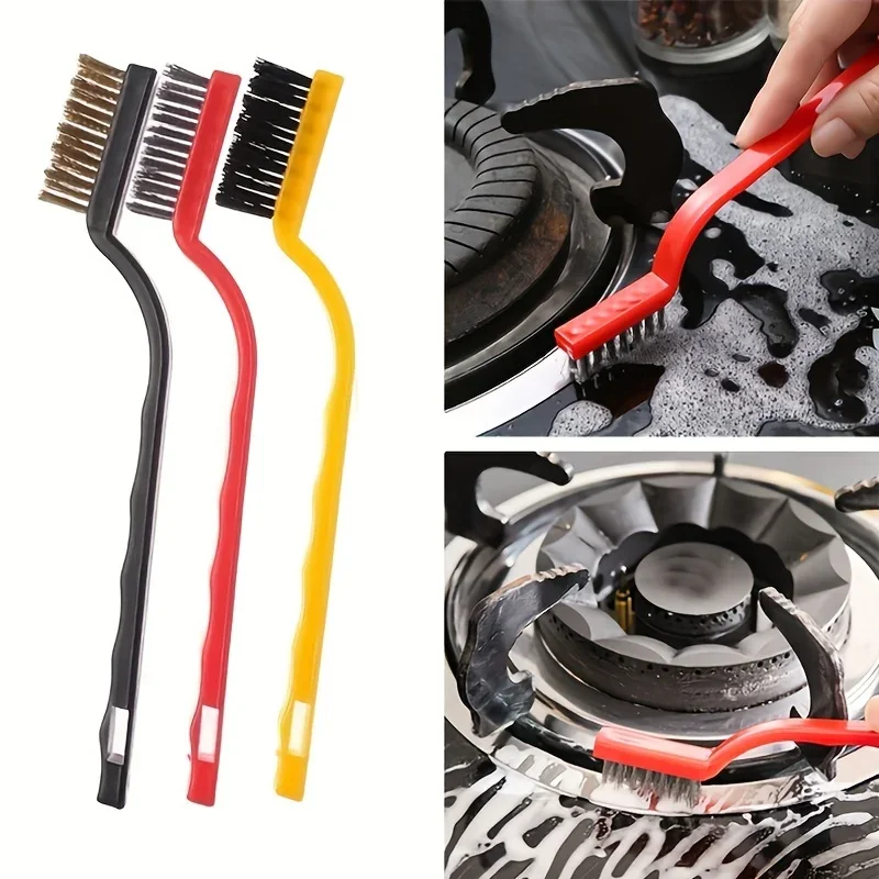 3pcs Kitchen cleaning brush - suitable for stoves including soft bristled, medium bristled, and hard bristled brushes