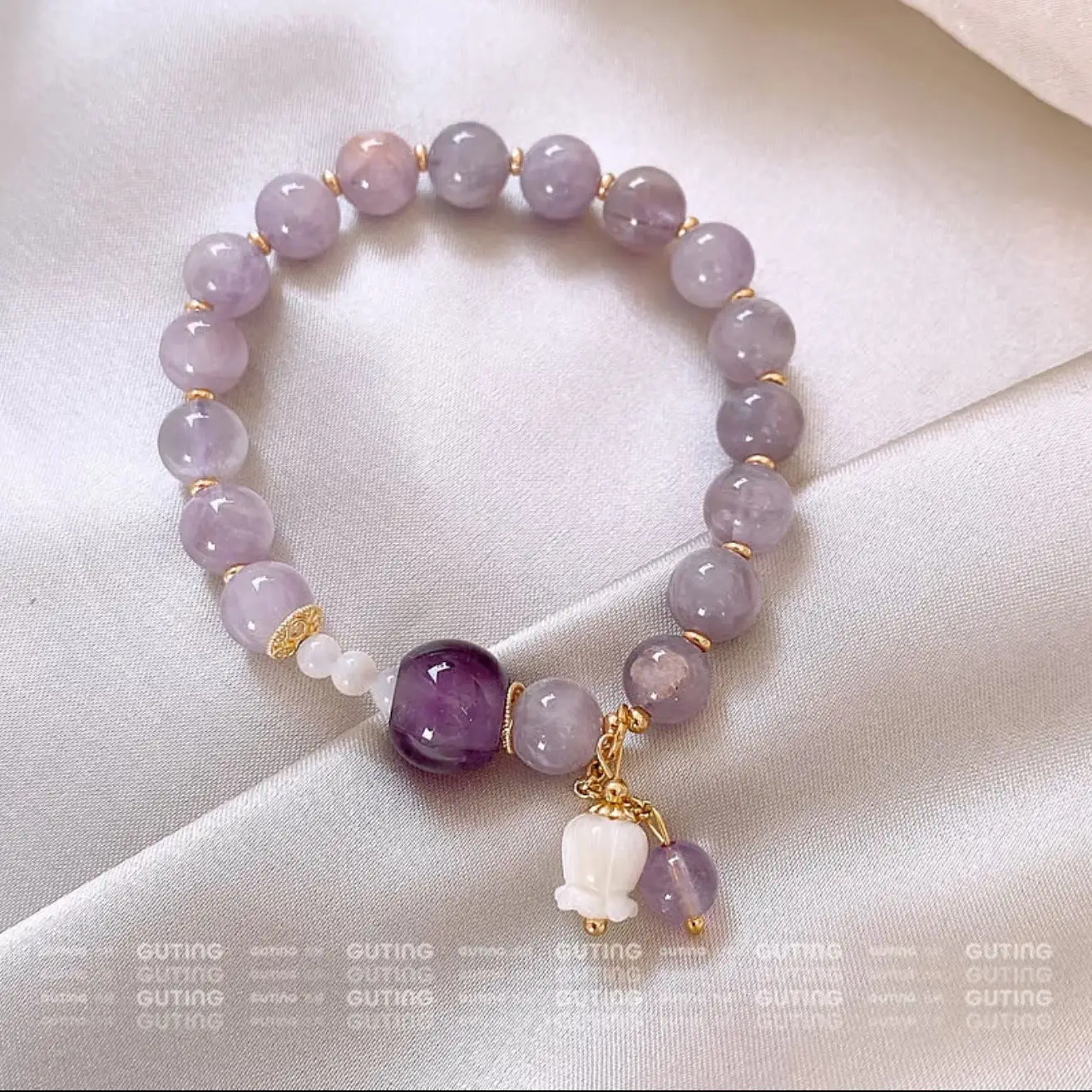 Super Immortal Style New Chinese Amethyst Bracelet Women's Cool Sense Student Fashion Hand String Small Fresh High Sense Jewelry