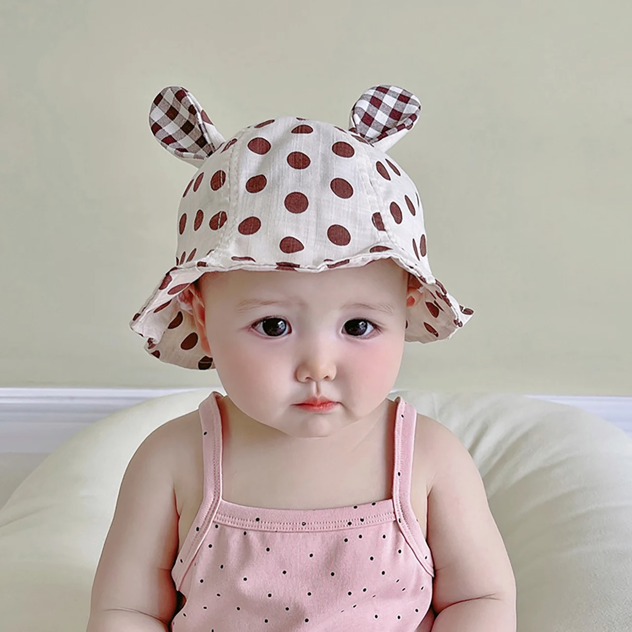 Berretto da bacino a punto d'onda per visiere parasole per bambini Simpatico cartone animato per bambini Cappello da pescatore 4-24 mesi Ragazzi Ragazze Bambini Tappi a cupola