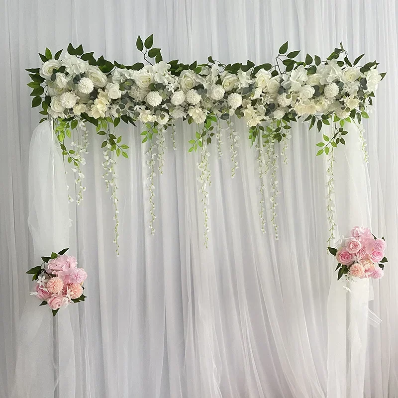 50cm DIY Wedding Flower Wall Decoration Row Flowers Road Lead Peony Rose Artificial Flower Row Background Decoration