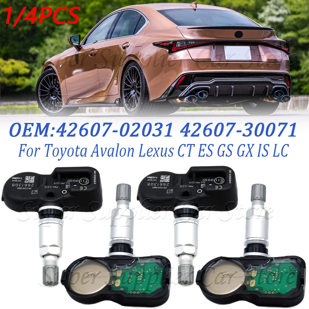 PMV-C210 para toyota avalon lexus ct es gs gx is lc ls lx nx rc 1/ 4 pçs sensor de pressão dos pneus tpms 433mhz 42607-02031 42607-30071