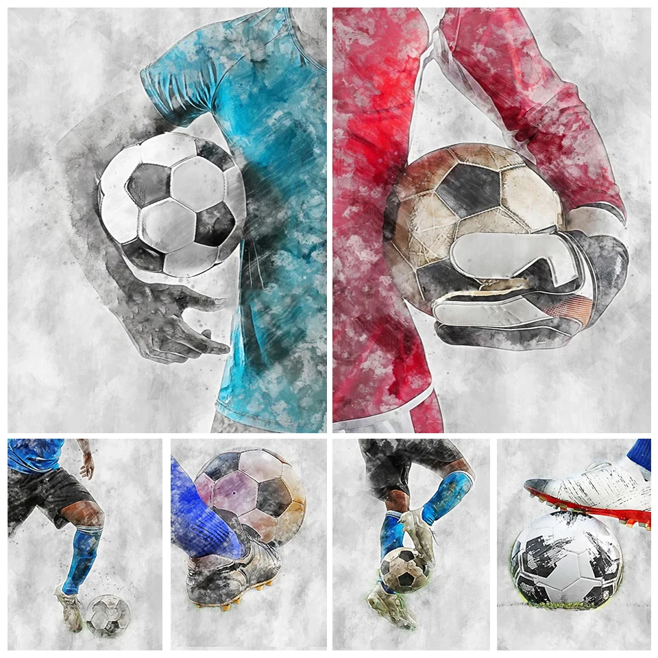 5D Soccer Boy Football Sports Diamond Painting Nordic Modern Diy Diamond MosaicCross Stitch Kit Embroidery Sets Home Decor Arts