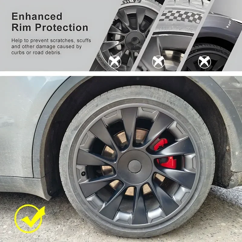 4PCS For Tesla Model Y 20 Inch Hub Cap Accessories Patch Wheel Performance Replacement Wheel Cap Full Rim Cover Wheel Parts 2023