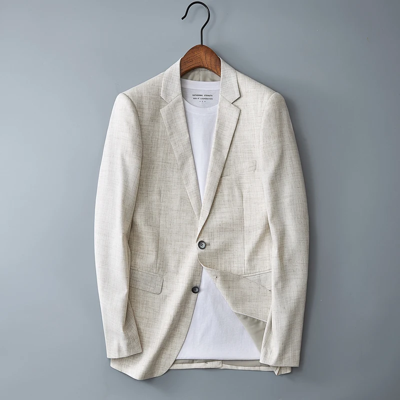 

Casual Men's Suit Jaet Pure Color Iron-Free Busin Formal Spring Autumn Trendy Korean Version Western Sle Top for Men