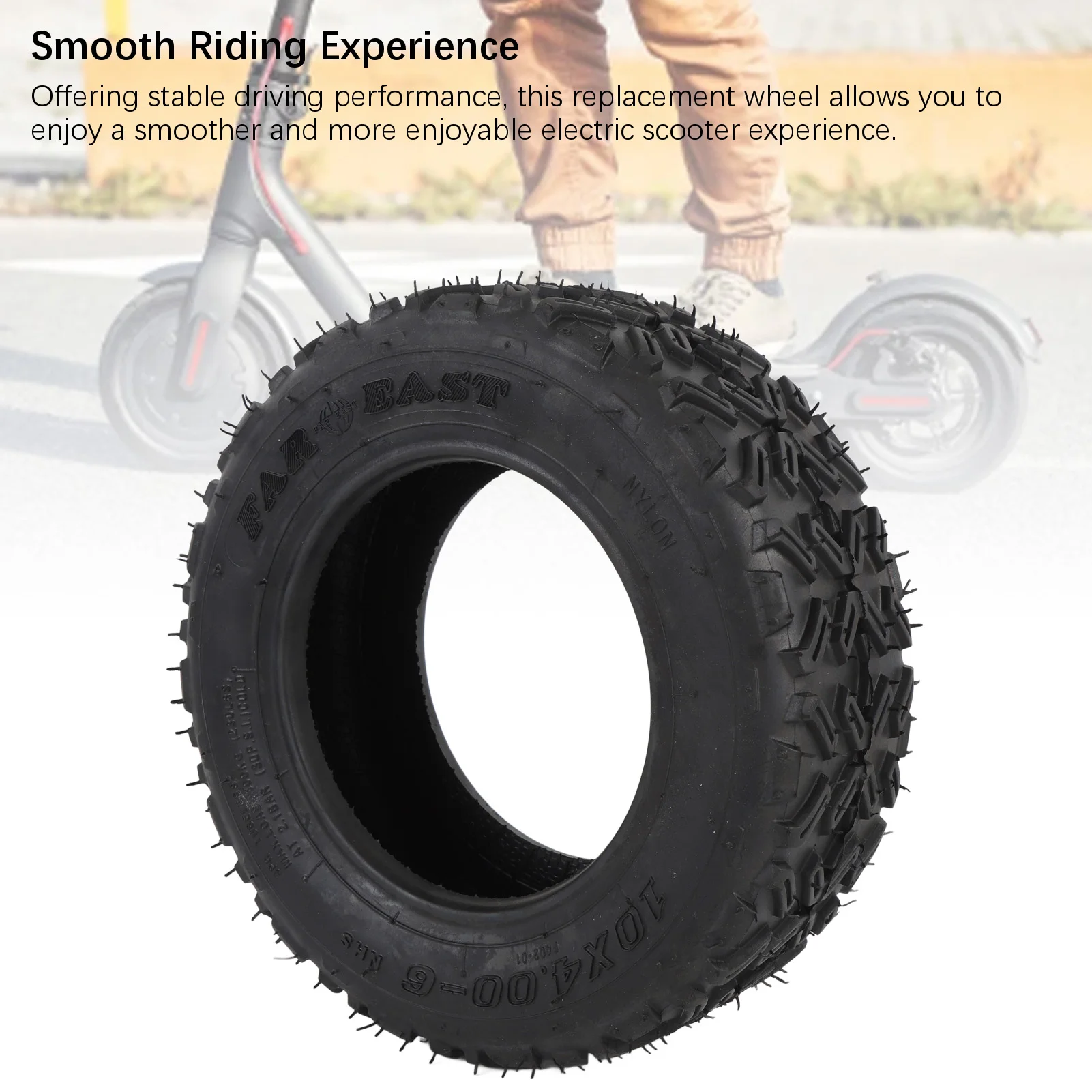 

Бескамерная шина 10x4.00-6TL для электросамоката, 10-дюймовая резиновая прочная бескамерная шина, замена колеса для электросамокатов, аксессуары