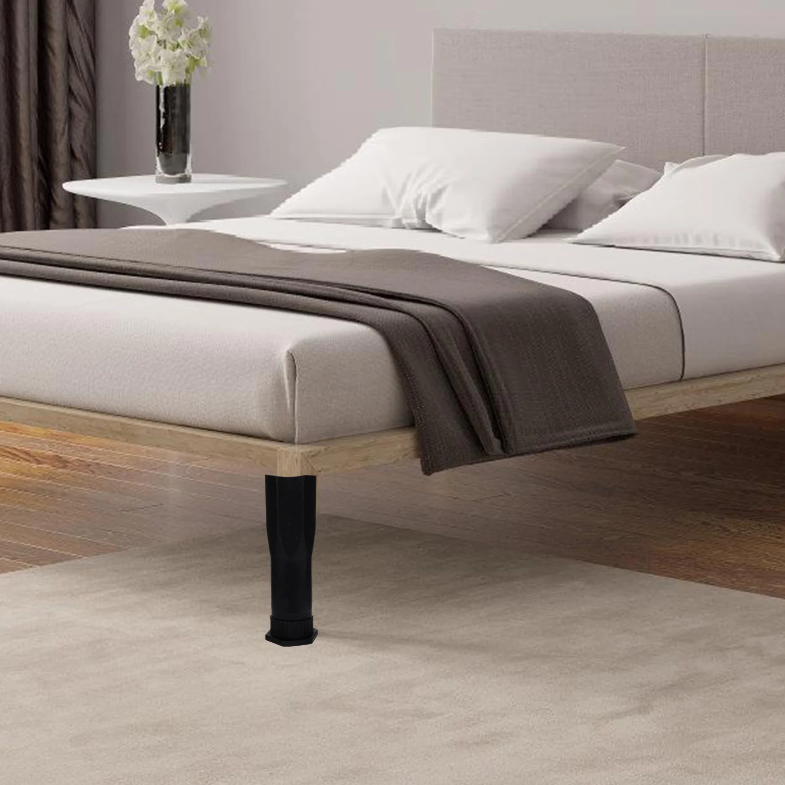 

4pcs Bed Foot Support Rod Adjustable Height 15 25 5 Legs Heavy Duty Plastic Bed Frame Center Support Replacement