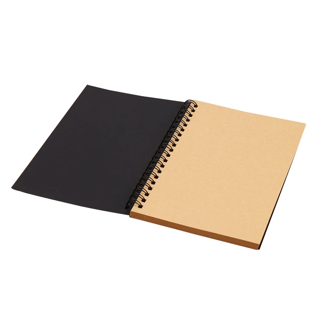 1 Buch Retro Spiralspule Kraftpapier Notizbuch Skizzenbuch Maltagebuch Zeichnung Malerei Graffiti Büro Schule Schreibwaren