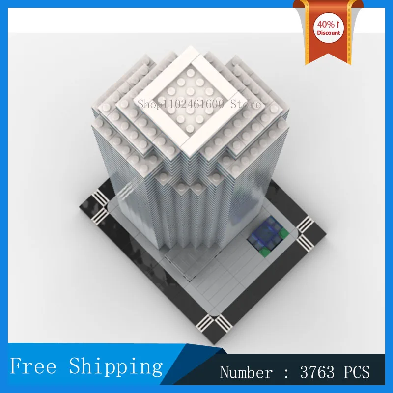 MOC مدينة شارع عرض بنة البلاز 1/650th مقياس نموذج بنة ناطحة سحاب الحديثة برج جمع لعبة الهدايا #5