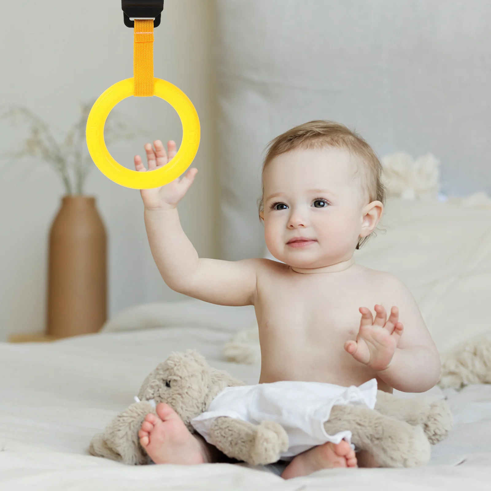 

Кольцо для детской кроватки, мягкий материал, простота в использовании детская кроватка, подвесной тренажер для прогулок в детской комнате, детское тянущее кольцо