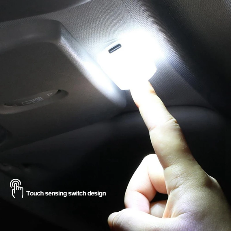 Car Touch Lights Rechargeable Car Interior Dome Light Roof Ceiling Reading Lamps Trunk Magnetic Mini Lamp