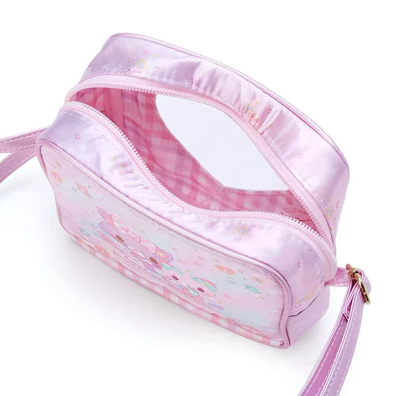 Cute Mewkledreamy Mini Crossbody Bags for Girls Anime Cat Small Shoulder Messenger Bag Purple Transparent Kawaii Sling Bags