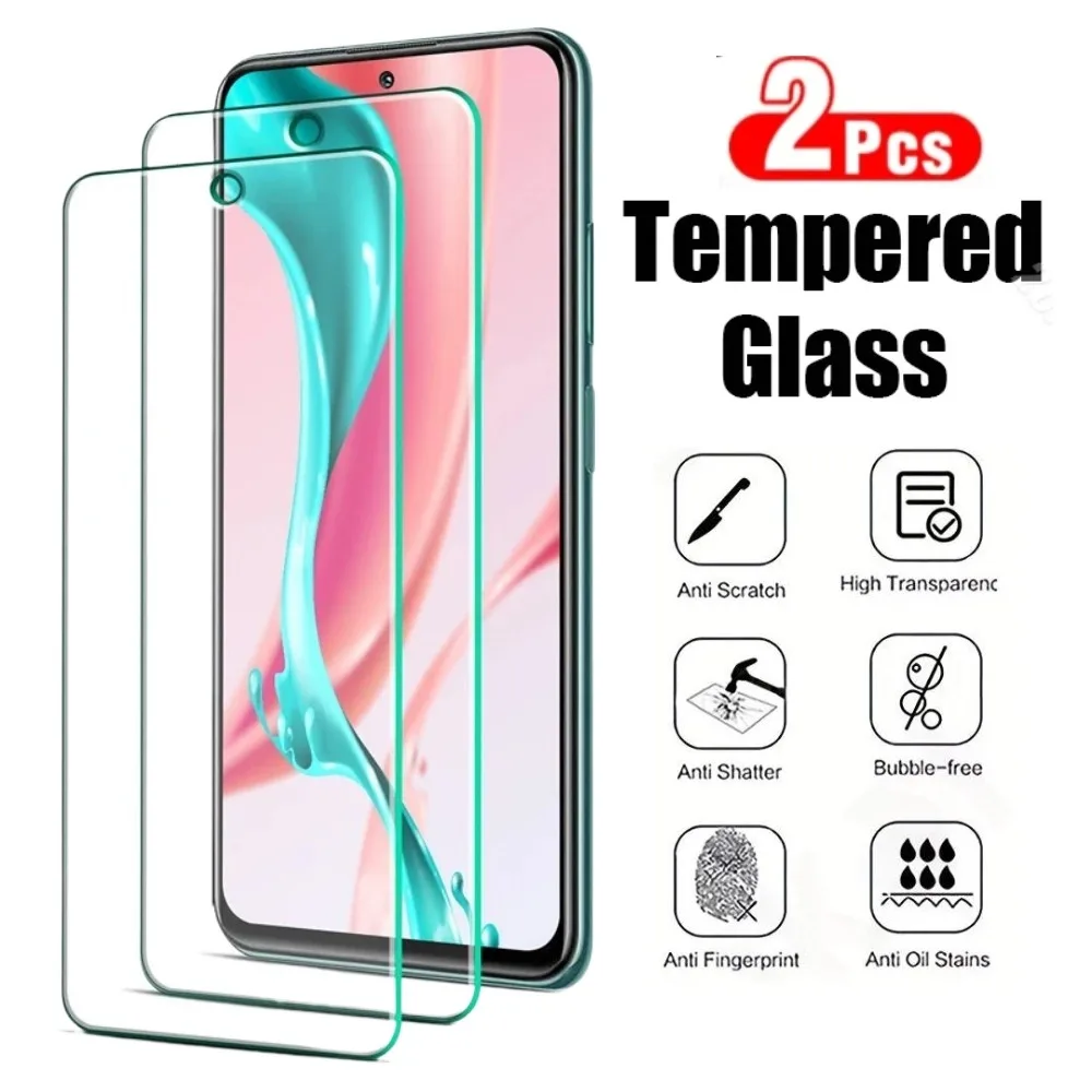 2Pcs 9H Tempered Glass For Xiaomi Redmi Note 7 8 9 10 11 12 13 Pro 11S 10S 9S 8T Screen Protector For Redmi 13C 12C 10A 9A 9C 8A